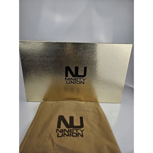 NIB Ninety Union Jada Size 9 Red Tall Boots w/ Gold Accents & Asymmetrical Heel - Picture 11 of 12